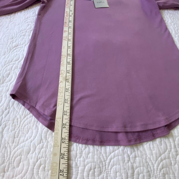 Cupio NWT Purple Fitted Long Sleeve Top Stretchy Crew Neck Size Small - Picture 10 of 10